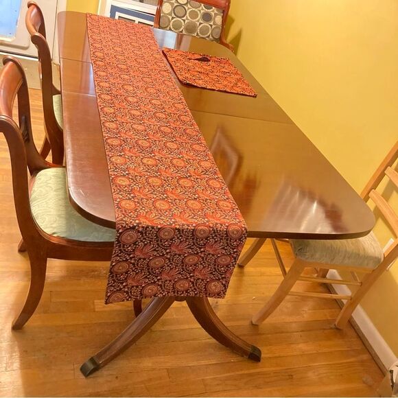 CRATE and BARREL RAJASTHALI Linen Table Runner with Dust Bag 14 x 90 inches - Picture 10 of 15